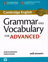 Grammar and Vocabulary For Advanced Book with answers and CD Учебник с ответами