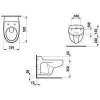 LAUFEN Florakids Унитаз подвесной с глубоким смыванием 520х310х300 мм,, цвет белый