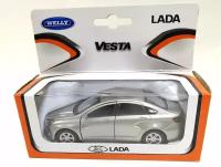 Модель Welly Lada Vesta Лада Веста серебристая