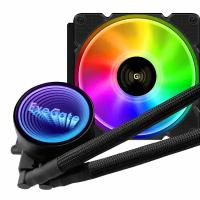 Комплект водяного охлаждения ExeGate BlackWater-120V2. PWM. RGB (RGB подсветка, LGA2066/2011/1366/1150/1151/1155/1156/1200/1700/AM4/FM1/FM2/FM2+/AM2/AM2+/AM3/AM3+, TDP 150W, Fan 120mm, PWM, 800-2000RPM, Hydro bearing, 4pin, 11-27db, с термопастой, на в