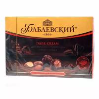 Конфеты шоколадные с начинкой дробленый миндаль и ореховый крем в темном шоколаде ТМ Бабаевский