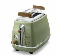 Тостер DeLonghi Icona Vintage CTOV 2103. GR 900 Вт, зеленый