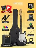 Электрогитара Stratocaster Rocket с комплектом PREMIUM, черная