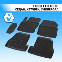 Комплект ковриков в салон RIVAL 11801003 для Ford Focus 2011-2019 г., 5 шт