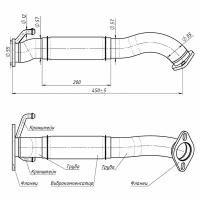 Труба приёмная для автомобилей Hyundai Santa Fe (06-) 2.2d (алюминизированная сталь) ERP 0136 TRIALLI