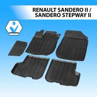 Комплект ковриков в салон RIVAL 64703001 для Renault Sandero Stepway, Renault Sandero 2014-2018 г., 5 шт