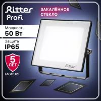 Прожектор светодиодный PROFI 50Вт, 180-240В, IP65, 6500К, 5000Лм, черный, Ritter, 53408 6