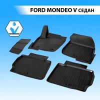 Комплект ковриков в салон RIVAL 11802001 для Ford Mondeo с 2015 г., 5 шт
