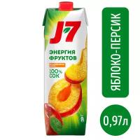 Сок J7 Яблоко-Персик, 0.97 л