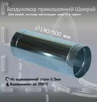 Воздуховод прямошовный Шамрай D140 мм 0.5/0,5м оцинкованная сталь