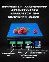 Весы электронные торговые 40кг 5г батарея 6Вт усиленная до 100ч автоном. работы