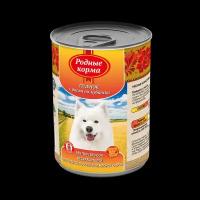 Родные корма 970 г консервы для собак теленок с рисом по-кубански