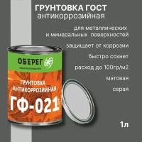 Грунтовка антикоррозийная ГОСТ ГФ-021 Серая PaintGuard - 1л/1кг