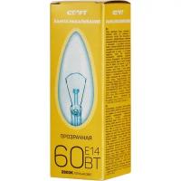 лампа накаливания Старт Электрическая лампа старт свеча/прозрачная 60W E14