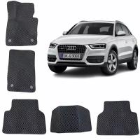 3-D Автомобильные EVA / ЭВА / ЕВА коврики в салон для AUDI Q3 ( 8U) / ауди КУ 3 ( 1 поколения ) (Черный ромб / Черный кант)