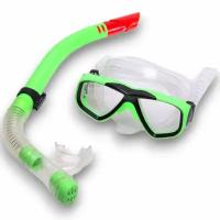 Набор для плавания детский E41221 маска+трубка (ПВХ) (зеленый)