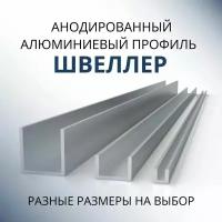 Швеллер алюминиевый П образный анодированный 25х25х25х2, 1500 мм Серебристый матовый