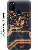 Силиконовый чехол Микросхемы на Samsung Galaxy M21 / M30s / Самсунг М21