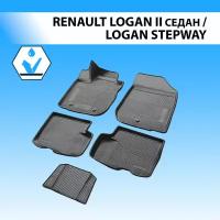 Комплект ковриков в салон RIVAL 14702001 для Renault Logan, Renault Logan Stepway, BMW M6 с 2014 г., 5 шт