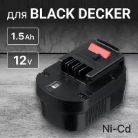 Аккумулятор для Black Decker 12V 1.5Ah, A12E, A12 / HP122K, CD, PS, HP126F2K