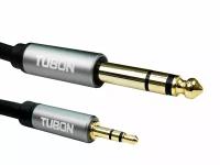 Кабель TUBON Стерео 6.3 мм jack (M) - 3.5 мм mini jack (M) OD6.0 ПВХ JMJ002 1м