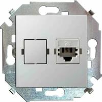 Розетка компьютерная СП Simon15 RJ45 кат.5E Systimax механизм бел. Simon 1591598-030