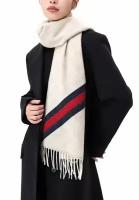 Шарф Gucci Milky White Wool Paneled Scarf