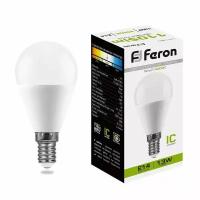 Лампа светодиодная FERON, (13W) 230V E14 4000K G45, LB-950 9786658