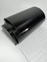 SunGrass / Защитная виниловая плёнка карбон 150х30 см 5D / Декор для мебели / Виниловая автомобильная черная карбоновая самоклеющаяся пленка