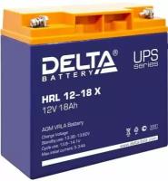 Аккумулятор DELTA HRL 12-18 X (12В, 18Ач / 12V, 18Ah / вывод болт+гайка O5.5мм) (UPS серия)