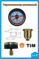 Термоманометр аксиальный TIM Y-80T-10 1/2