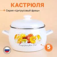 Кастрюля эмалированная для плиты 5.0 л