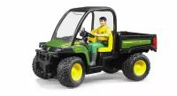 Грузовик Bruder John Deere Gator XUV 855D c фигуркой водителя (02-490) 1:16, 22.6 см, зеленый/черный/желтый