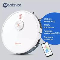 Pобот-пылесос NEATSVOR X600proRU с LDS, всасывание 6000Па, 5200 мАч, есть русскоговорящие голосовые