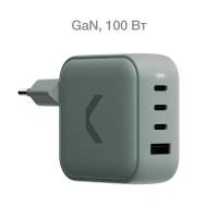 Быстрое зарядное устройство COMMO 100W Key Charger 3xUSB-C + 1xUSB-A, 100 Вт, Сommo Grey