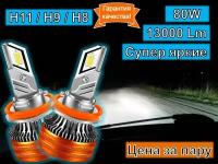 Светодиодные автомобильные лампы GLT H11 K11 CHIP 3570 (ТОП)(80W/13000lm пара) 6000К CHIP 3570