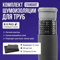 Шумоизоляция для труб набор SGM STANDARD для всех типов труб. Звукоизоляция сантехники, канализации 110, стояка. Для ванной и кухни