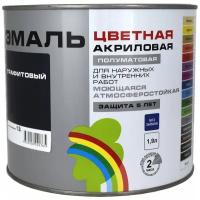 Эмаль цветная полуматовая COLORS графитовый 1,9 л