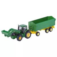 Трактор Siku John Deere с прицепом (1843) 1:87, 22.6 см, зеленый