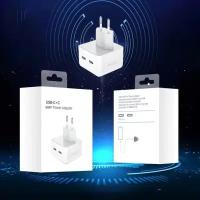 Адаптер сетевой 50W / Сетевое зарядное устройство для iPhone / iPad / AirPods / 2*USB-C/ Fast Charge/ white