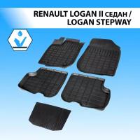 Комплект ковриков в салон RIVAL 64702001 для Renault Logan, Renault Logan Stepway с 2013 г., 5 шт