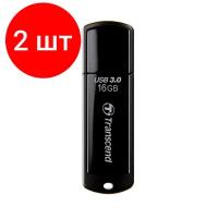 Комплект 2 штук, Флеш-память Transcend JetFlash 700, 16Gb, USB 3.1 G1, чер, TS16GJF700