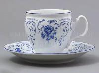 Чашка с блюдцем чайная Бернадотт Синие розы Бернадотт бочка