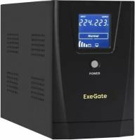 Источник бесперебойного питания Exegate SpecialPro Smart LLB-2000. LCD. AVR.2SH. RJ. USB 2000VA Черный EX292632RUS