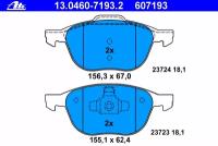 Колодки тормозные дисковые передн, FORD: C-MAX 1.6/1.6 TDCi/1.8/1.8 Flexifuel/1.8 TDCi/2.0/2.0 CNG/2.0 LPG/2.0 TDCi 07-, C-MAX II 1.0 EcoBoost/1.6 Ec, 13046071932 ATE 13.0460-7193.2