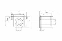 Линейный подшипник в сборе с корпусом SCS16-UU (SC16UU) TECHNIX