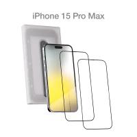 Защитное стекло с аппликатором COMMO (2 шт в комплекте) для Apple iPhone 15 Pro Max, прозрачное