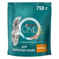 Сухой корм для кошек Purina One с курицей и цельными злаками 750 г