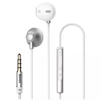 Проводные наушники с микрофоном Baseus Encok H06 lateral in-ear Wired Earphone silver