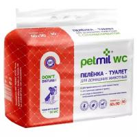 PETMIL WC Пеленка-туалет гелевая впитывающая для домашних животных 60*90, 30 штук